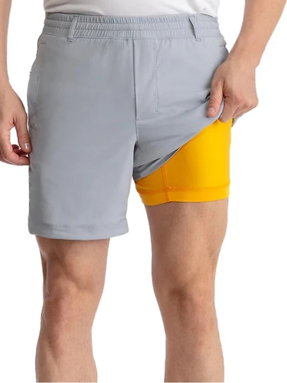 Birddogs Men's Khaki Athletic Short In Cloud Grey Sz M